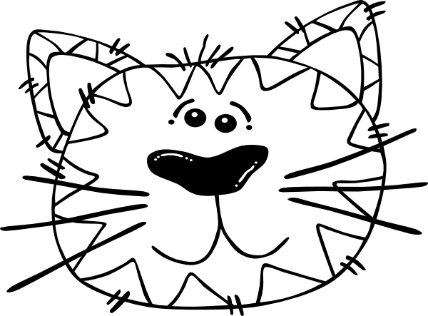 free vector Cartoon Cat Face Outline clip art