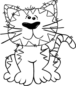 free vector Cartoon Cat Sitting Outline clip art