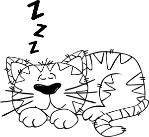 free vector Cartoon Cat Sleeping Outline clip art