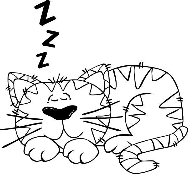 free vector Cartoon Cat Sleeping Outline clip art