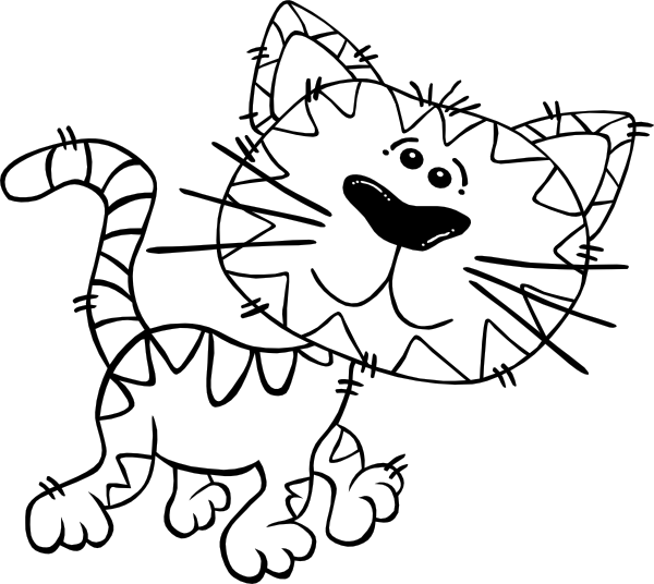 free vector Cartoon Cat Walking Outline clip art