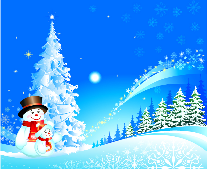 Cartoon christmas background vector 16181 Free EPS Download / 4Vector