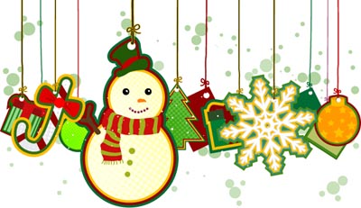 free vector Cartoon christmas ornaments vector