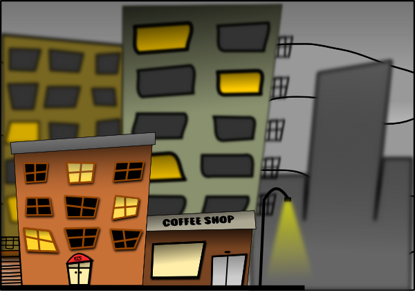 free vector Cartoon City Street Night clip art