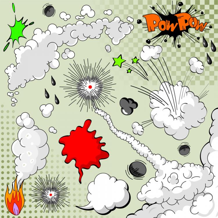 free vector Cartoon explosion pattern 02 vector
