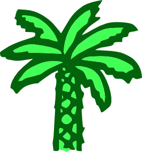 free vector Cartoon Green Palm Tree clip art