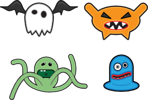 free vector Cartoon Monsters clip art