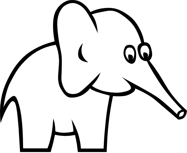 Cartoon Outline Elephant clip art (118882) Free SVG ...