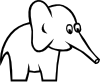 free vector Cartoon Outline Elephant clip art