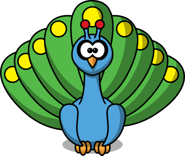free vector Cartoon Peacock clip art