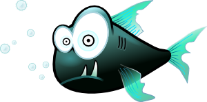 free vector Cartoon Piranha Fish clip art