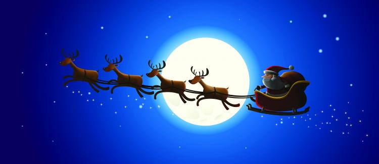 Cartoon santa claus and elk (94533) Free EPS Download / 4 Vector