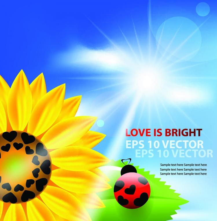Cartoon sunflower background (20662) Free EPS Download / 4 Vector