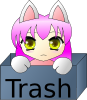 free vector Cat In Trash Can clip art