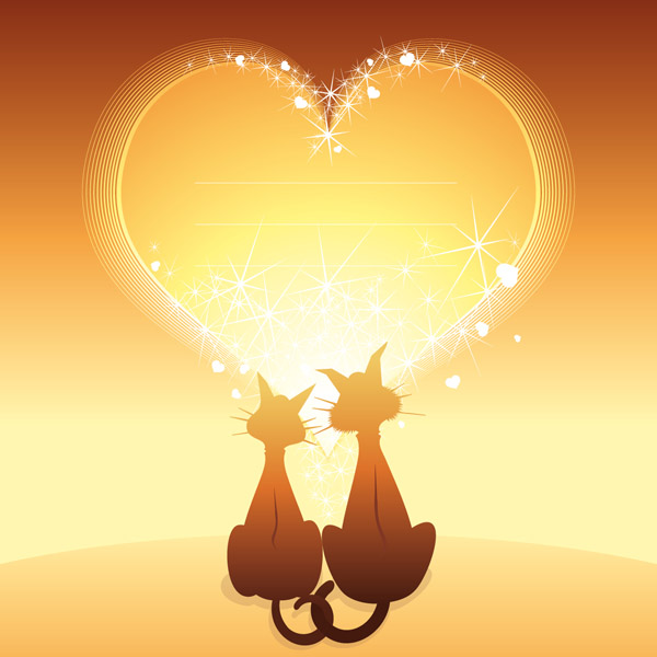 Cats in love on white background Royalty Free Vector Image