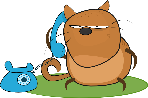 free vector Cat Talking In Phone clip art