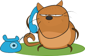 free vector Cat Talking In Phone clip art
