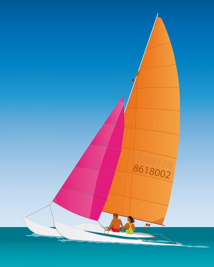free vector Catamaran Sailing