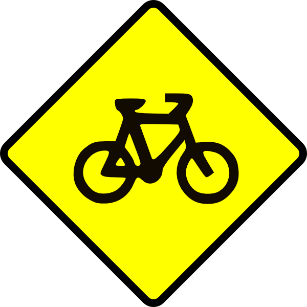 free vector Caution Bike Road Sign Symbol clip art