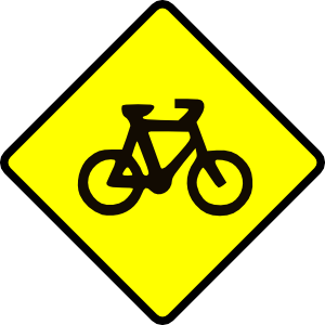 free vector Caution Bike Road Sign Symbol clip art