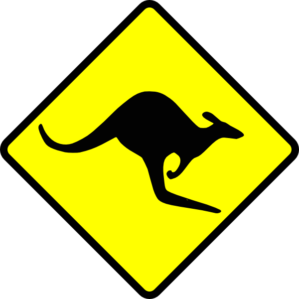 free vector Caution Kangaroo clip art