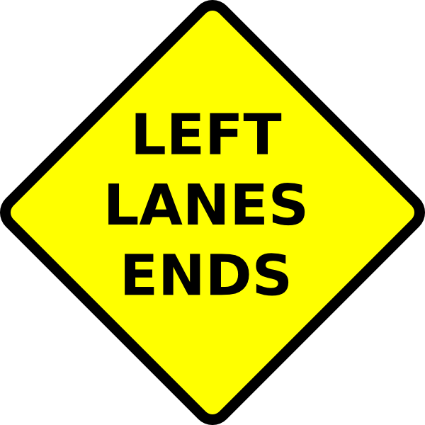 free vector Caution Left Lane Ends clip art