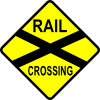 free vector Caution Railroad Crossing clip art