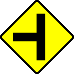 free vector Caution T Junction Road Sign clip art