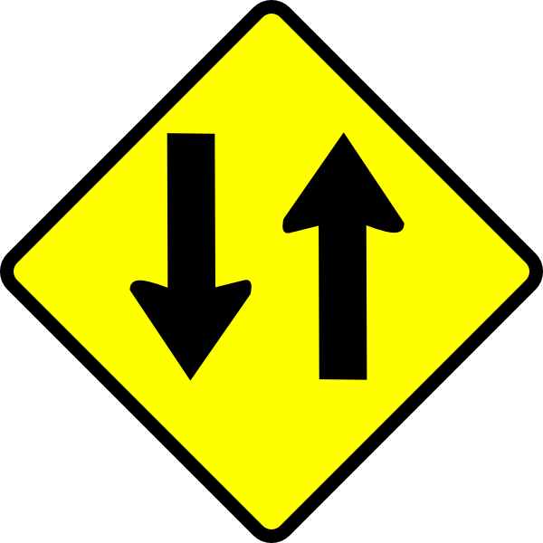 free vector Caution Two Way Street clip art