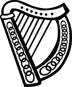 free vector Celtic Harp clip art