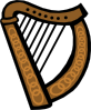 free vector Celtic Harp Simple clip art