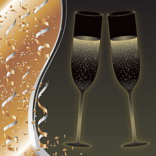 free vector Champagne and goblets vector
