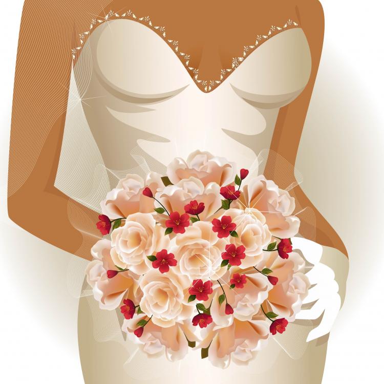 free vector Charm of the bride wedding elements 02 vector