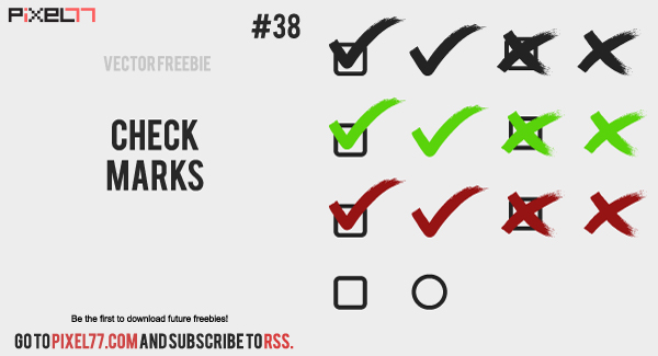 free vector Check marks tick and cross