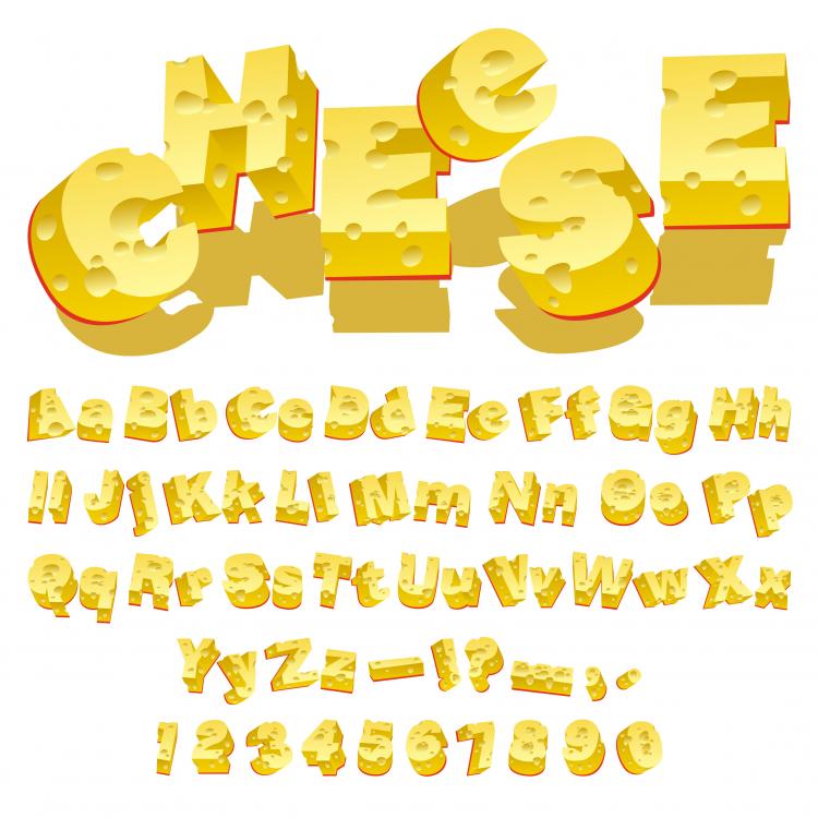 free vector Cheese creative letters vector