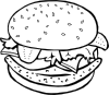 free vector Chicken Burger (b And W) clip art