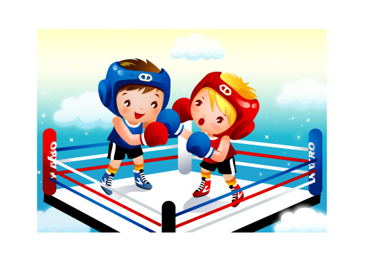 free vector Children boxing vector
