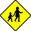 free vector Children Crossing Caution clip art