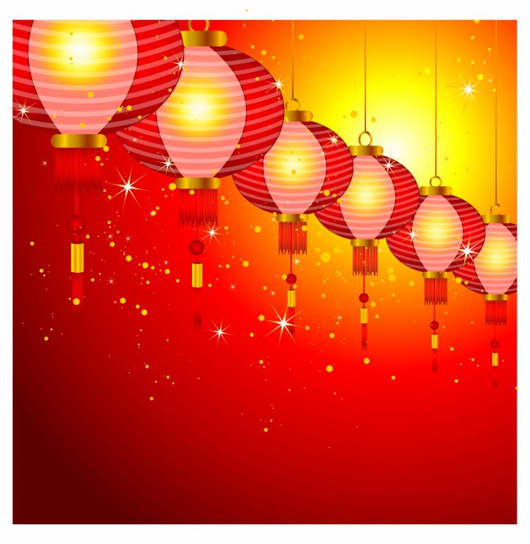 Chinese new year background design with lanterns. (133685) Free AI, EPS