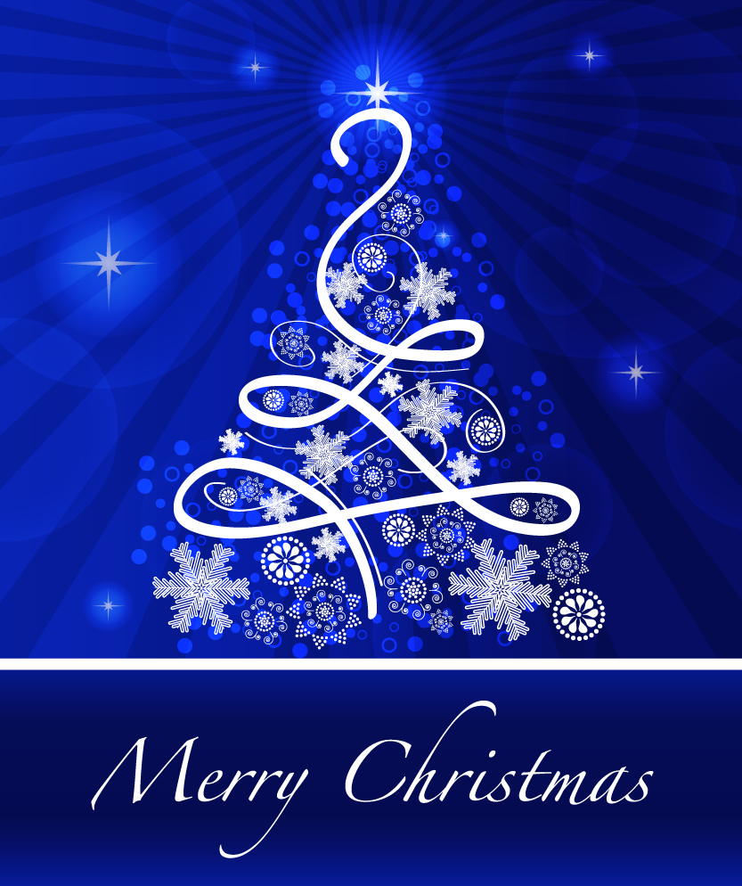 free vector Christmas blue background 02 vector