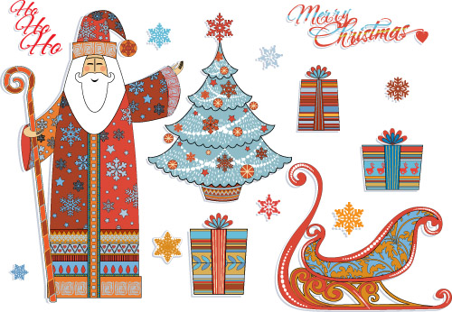 free vector Christmas cartoon illustration vector