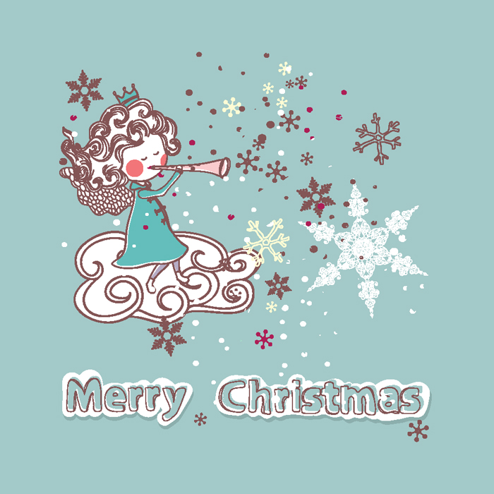 free vector Christmas decoration stickers 02 vector