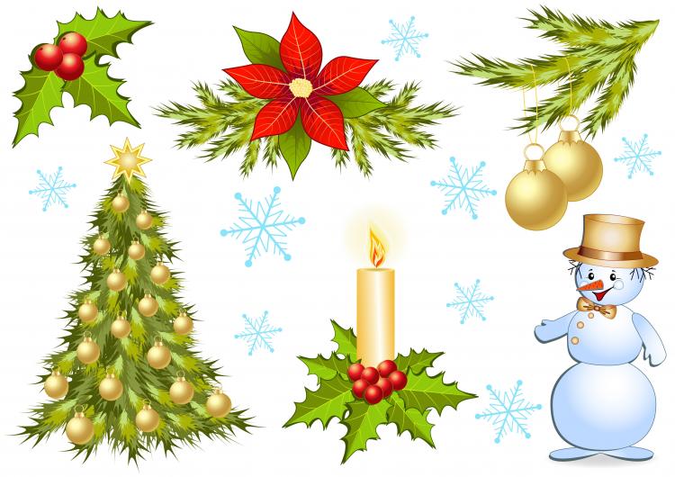 Christmas decorations (25018) Free EPS Download / 4 Vector