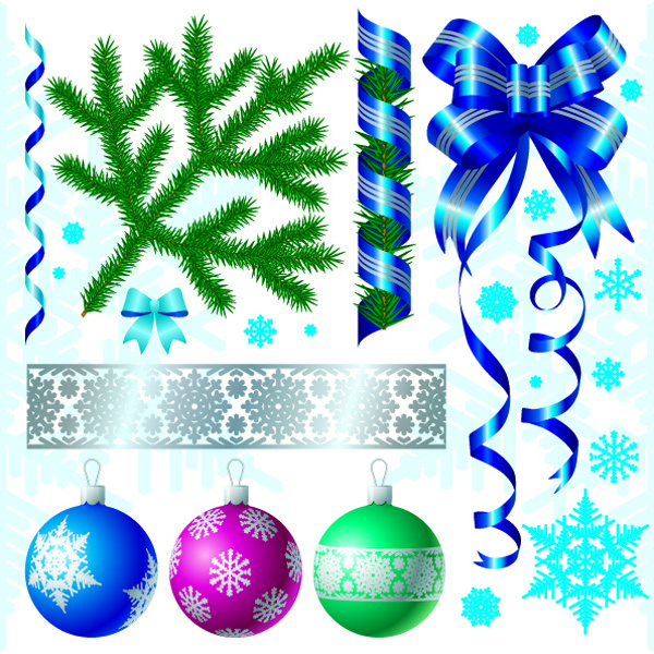 free vector Christmas decorations vector