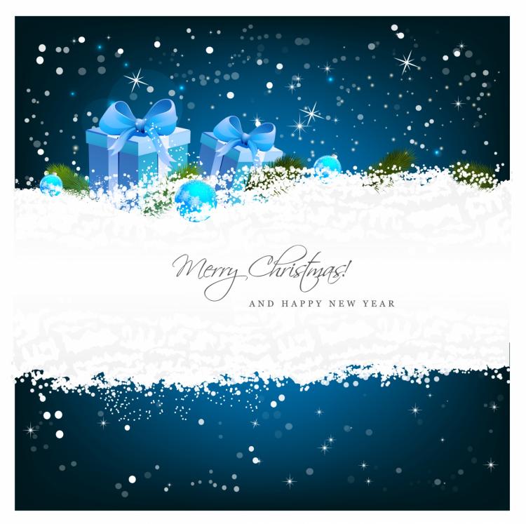 free vector Christmas greeting card with gift boxes