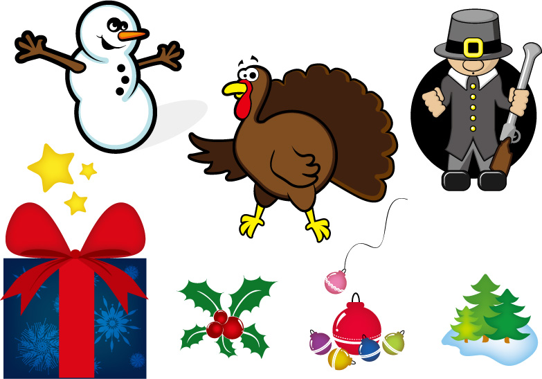 free vector Christmas icon with the vector illustration material