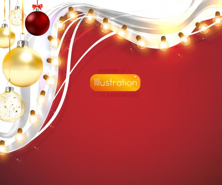 free vector Christmas lights bright background 03 vector