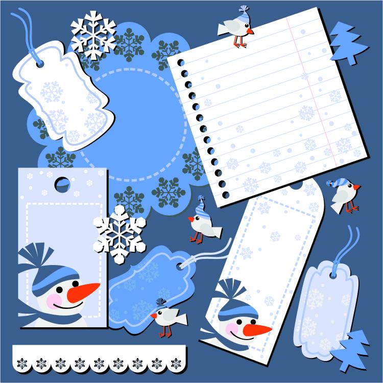 free vector Christmas notes stickers 04 vector