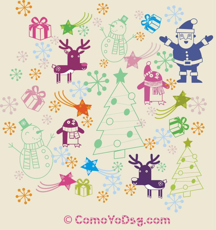 free vector Christmas Pattern Elements