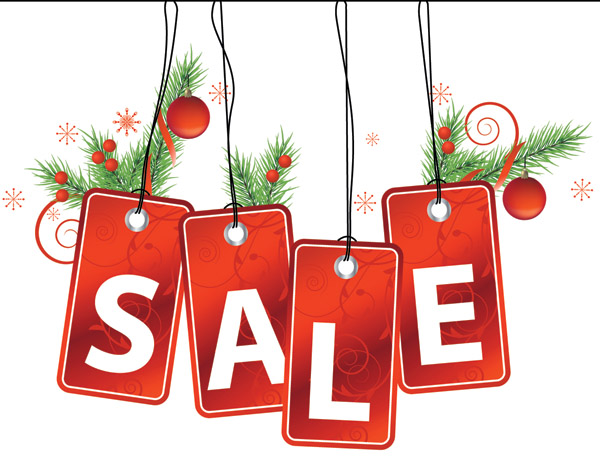 free vector Christmas sales discount decorative elements vector